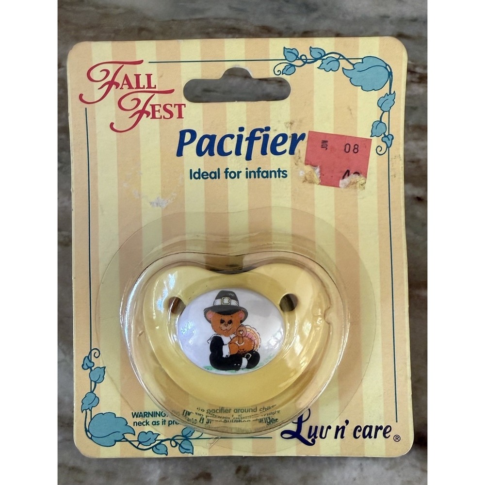 VTG 2002 Luv N' Care Pacifier New In Packaging Fall Theme Holiday Thanksgiving